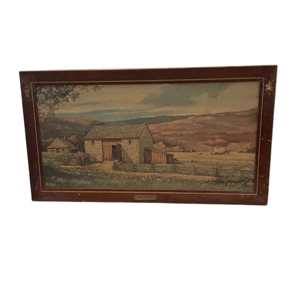 Vintage Eric Sloan On Board Brass Plaque "NOSTALGIC SUMMER/AUTUMN" FRAMED PRINT - Picture 4 of 13